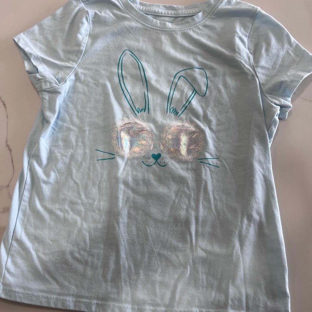 Cat & Jack Light Blue Bunny Face T-Shirt